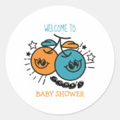 Sticker Rond Motif de caricature aux fruits cerise (Devant)