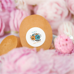 Sticker Rond Motif de caricature aux fruits cerise