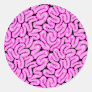 Sticker Rond Motif de cerveau Zombie