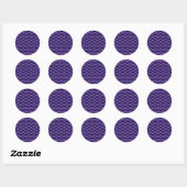 Sticker Rond Motif de chaîne violet ovale (Feuille)
