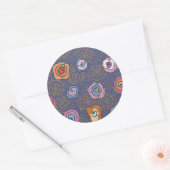 Sticker Rond motif de champ rose Abstrait (Enveloppe)