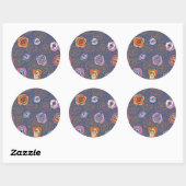 Sticker Rond motif de champ rose Abstrait (Feuille)