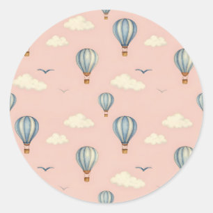 Sticker Rond Motif de ciel en montgolfière rêveur
