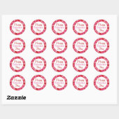 Sticker rond Motif de coeur (Feuille)