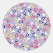Sticker Rond Motif de coeur 31 (Devant)