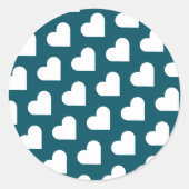 Sticker Rond Motif de coeur bleu moderne (Devant)