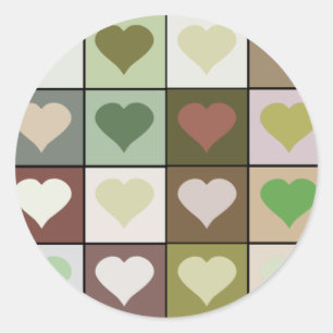 Sticker Rond Motif de coeur de couleur de camouflage d'armée