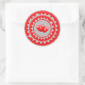 Sticker Rond Motif de cœurs romantiques (Sac)