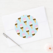 Sticker Rond Motif de cône de glace napolitain (Enveloppe)