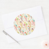 Sticker Rond Motif de cônes glacés (Enveloppe)