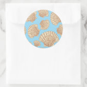 Sticker Rond Motif de coquillage de style vintage (Sac)