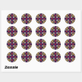 Sticker Rond Motif de crânes de sucre (Feuille)