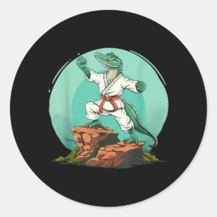 Sticker Rond Motif de crocodile de karaté Taekwondo Jiu-Jitsu M