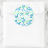 Sticker Rond Motif de croquis marine (Sac)