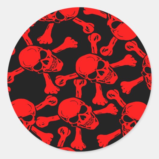 STICKER ROND MOTIF DE CROSSBONNES DES HABILETÉS GOTHIQUES (Devant)