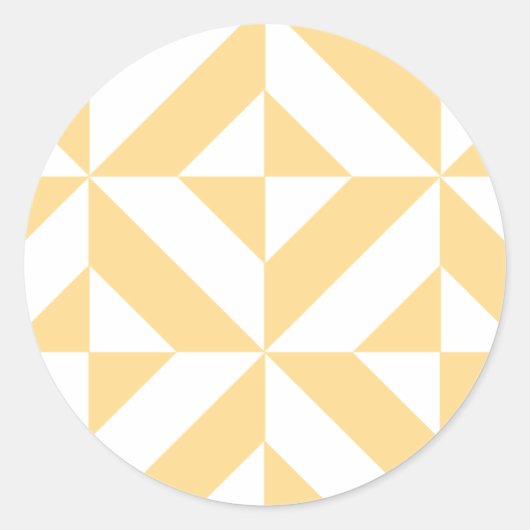 Sticker Rond Motif de cube géométrique Pale Melon (Devant)