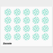 Sticker Rond Motif de cube géométrique vert Seafoam (Feuille)