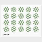 Sticker Rond Motif de cube vert laiton foncé (Feuille)