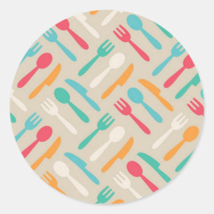 Sticker Rond Motif de cuisine 3