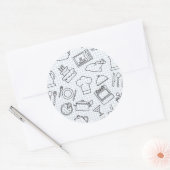 Sticker Rond Motif de cuisine 4 (Enveloppe)