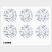 Sticker Rond Motif de cuisine 4 (Feuille)