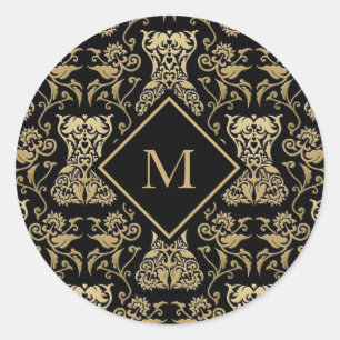 Sticker Rond Motif de Damas de Corse Florale