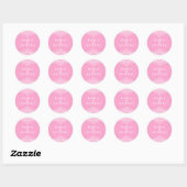 Sticker Rond Motif de dentelle blanche et de coeurs roses (Feuille)