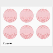 Sticker Rond Motif de dentelle, cru 3 de fleur (Feuille)