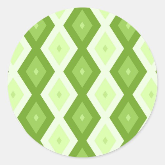 Sticker Rond Motif de diamant vert Chartreuse (Devant)
