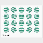 Sticker Rond Motif de diamant vert et blanc (Feuille)