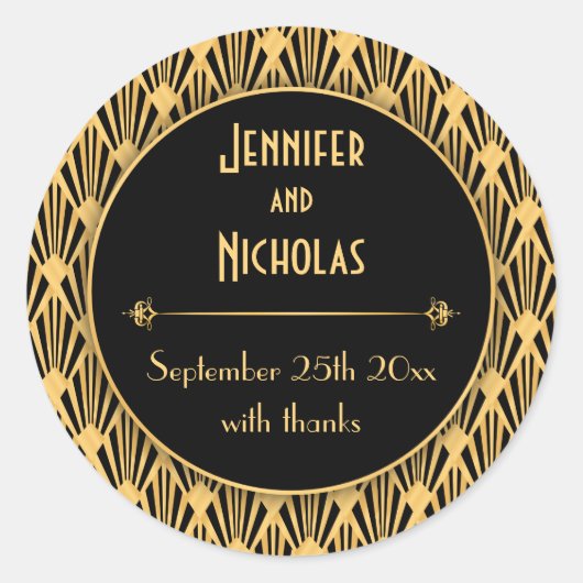 Sticker Rond Motif de diamants géométriques Art déco des années (Devant)