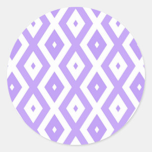 Sticker Rond Motif de diamants violet et blanc