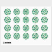 Sticker Rond Motif de feuillage vert luxuriant (Feuille)