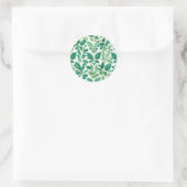 Sticker Rond Motif de feuillage vert luxuriant (Sac)
