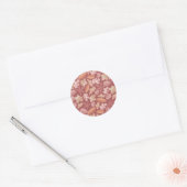 Sticker Rond Motif de feuilles de Marsala (Enveloppe)