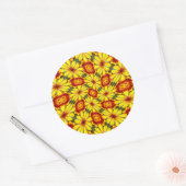 Sticker Rond Motif de fleurs d'or (Enveloppe)