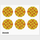 Sticker Rond Motif de fleurs d'or (Feuille)