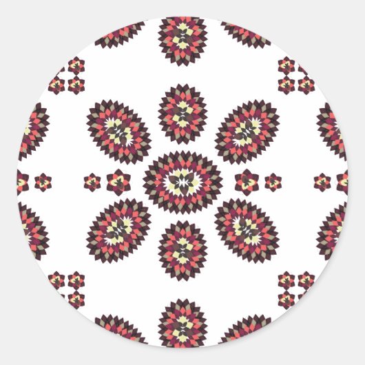 Sticker Rond Motif de fleurs Mandala (Devant)