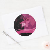 Sticker Rond Motif de floraison magenta (Enveloppe)