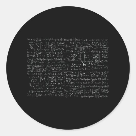 Sticker Rond Motif de formules mathématiques (Devant)