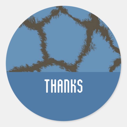 Sticker Rond Motif de fourrure de girafe bleue (Devant)