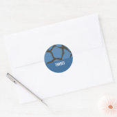 Sticker Rond Motif de fourrure de girafe bleue (Enveloppe)