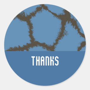 Sticker Rond Motif de fourrure de girafe bleue