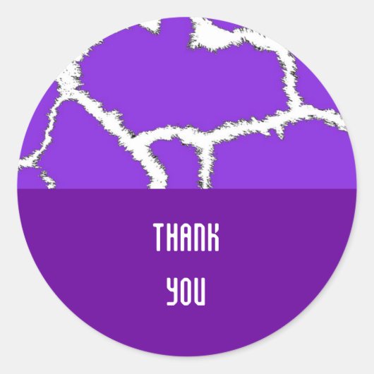 Sticker Rond Motif de fourrure de girafe violette (Devant)