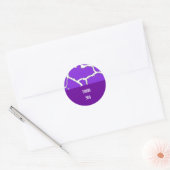 Sticker Rond Motif de fourrure de girafe violette (Enveloppe)