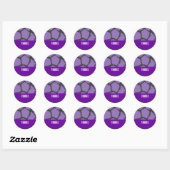 Sticker Rond Motif de fourrure de girafe violette (Feuille)