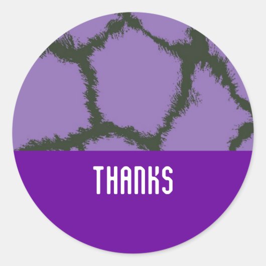 Sticker Rond Motif de fourrure de girafe violette (Devant)