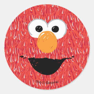 Sticker Rond Motif de fourrure d'Elmo