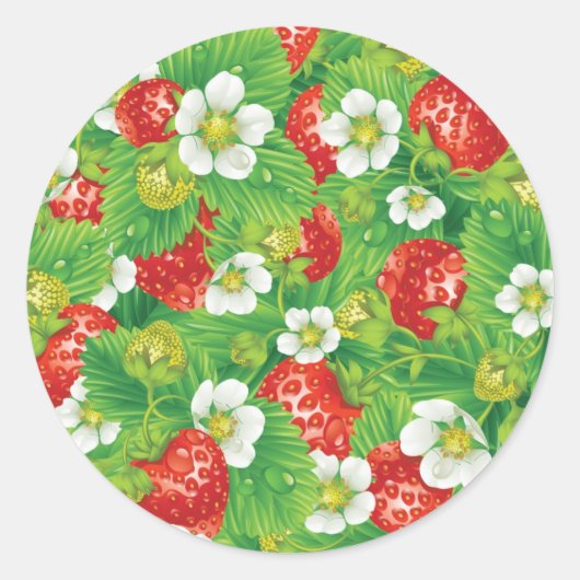 Sticker Rond Motif de fraises (Devant)
