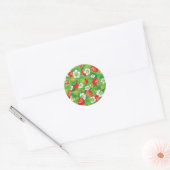Sticker Rond Motif de fraises (Enveloppe)